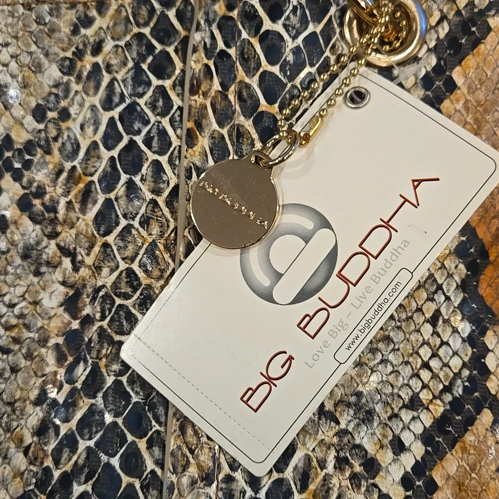 Big Buddha  Multi-Tone Faux Snakeskin Shoulder Bag NWT - Picture 2 of 6